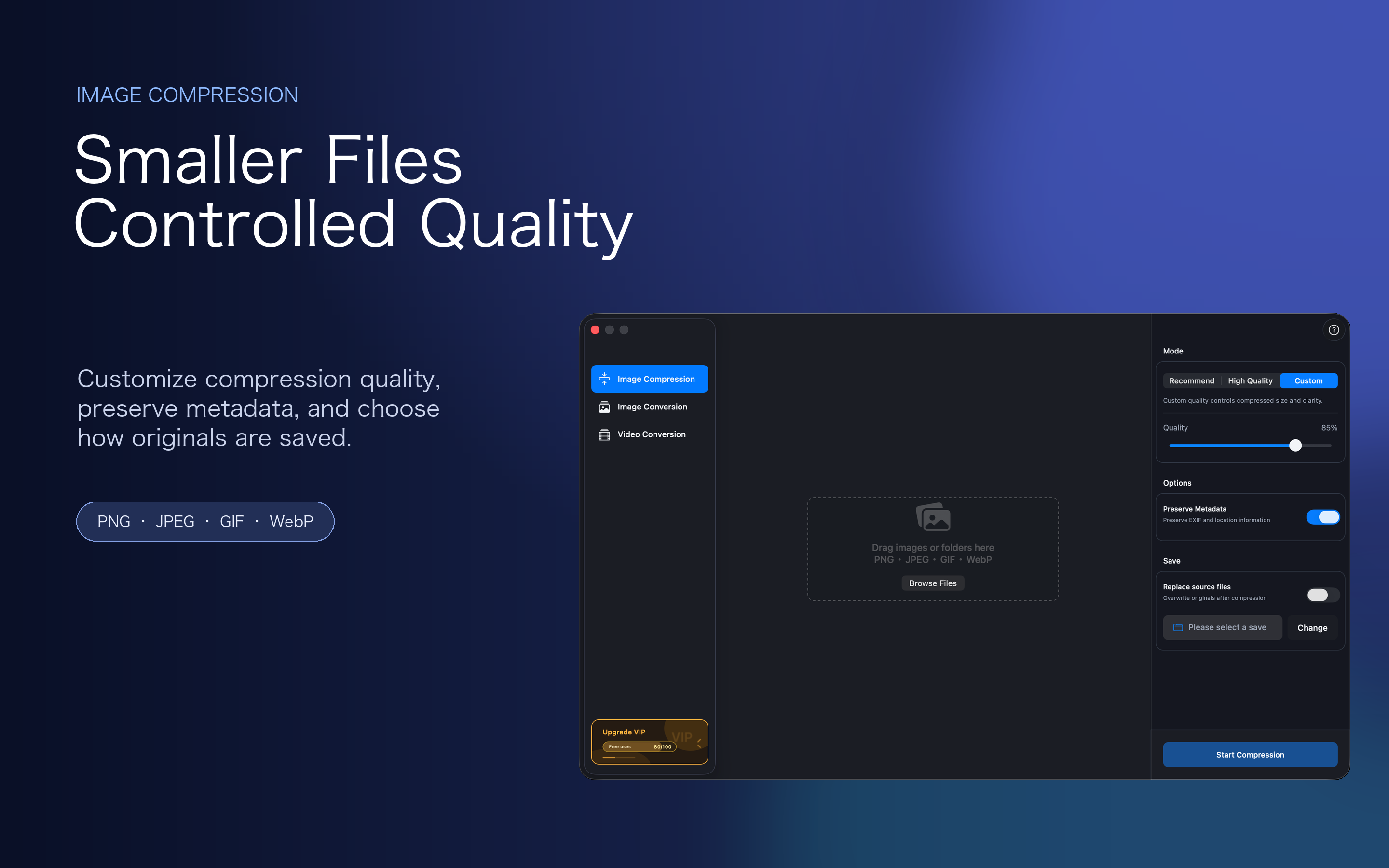 Batch image compression for Mac · XCompressor